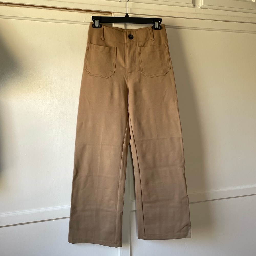 Miou Muse Tan Wide-leg Pants